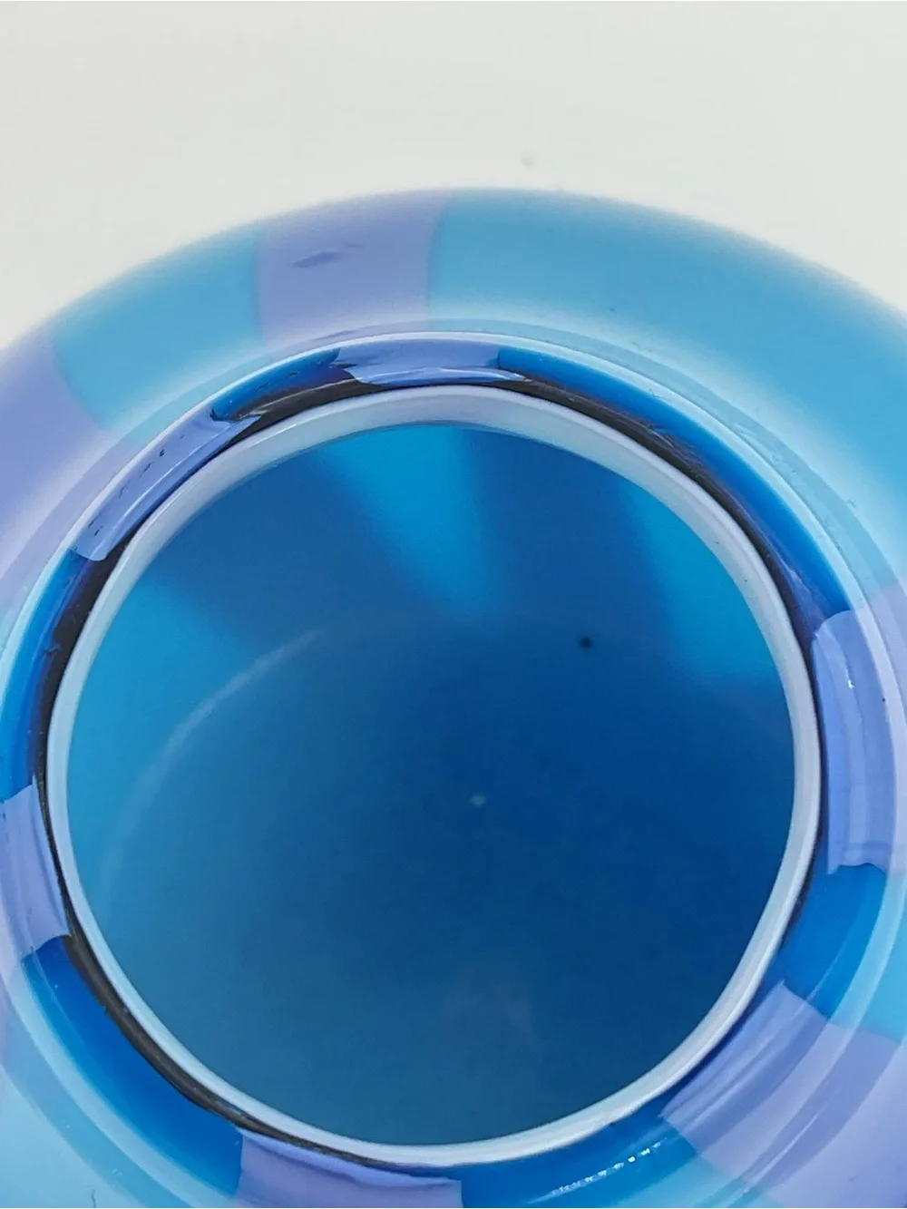 Pier 1 Blue & Purple Striped Art Glass Vase